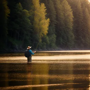 Refreshing Forest Sprinkler in Serene Landscape