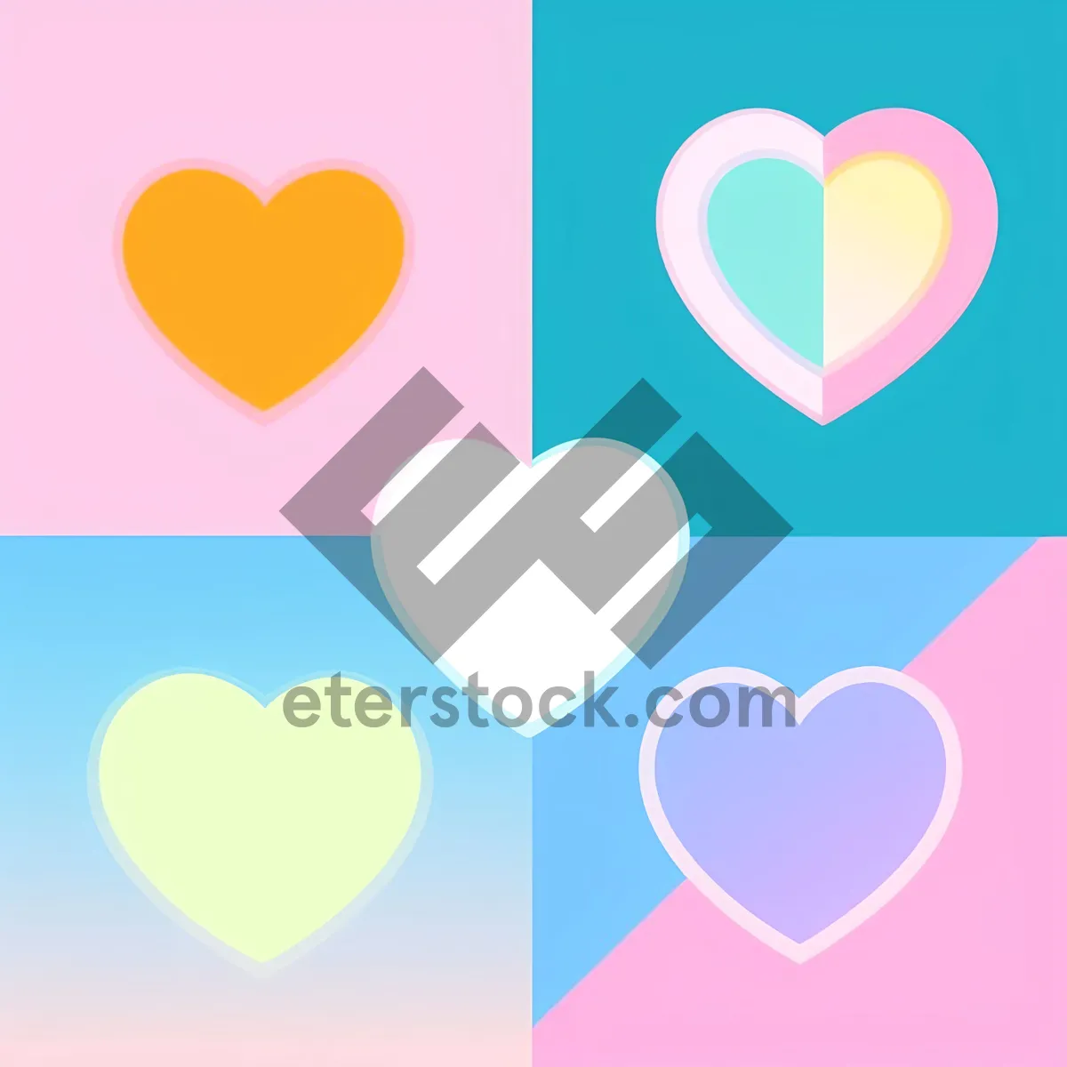 Picture of Pretty Pink Heart Valentine's Day Card Design