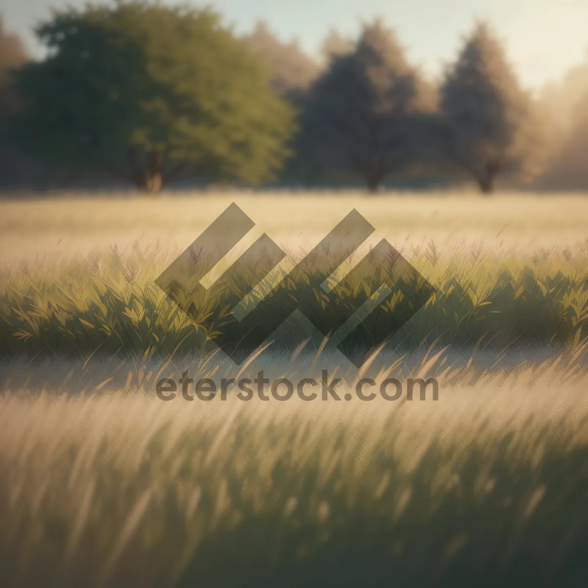 Picture of Golden Skies Over Rural Wheat Field