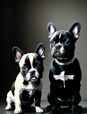 Cute Boxer Bulldog: Adorable Purebred Studio Portrait