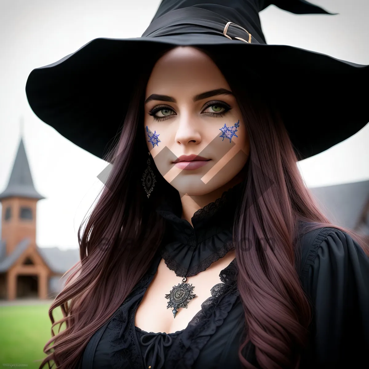 Picture of Beautiful brunette in a stylish mortarboard cap.