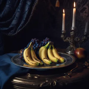 Banana and Candlestick Holder on Menorah - Produce Fruit