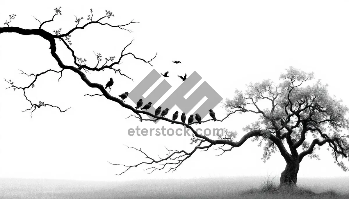 Picture of Silhouette tree branches against sky in autumn season.