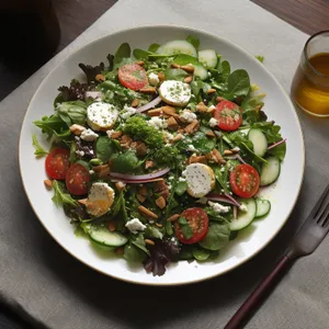 Delicious Gourmet Salad with Grilled Meat and Veggies