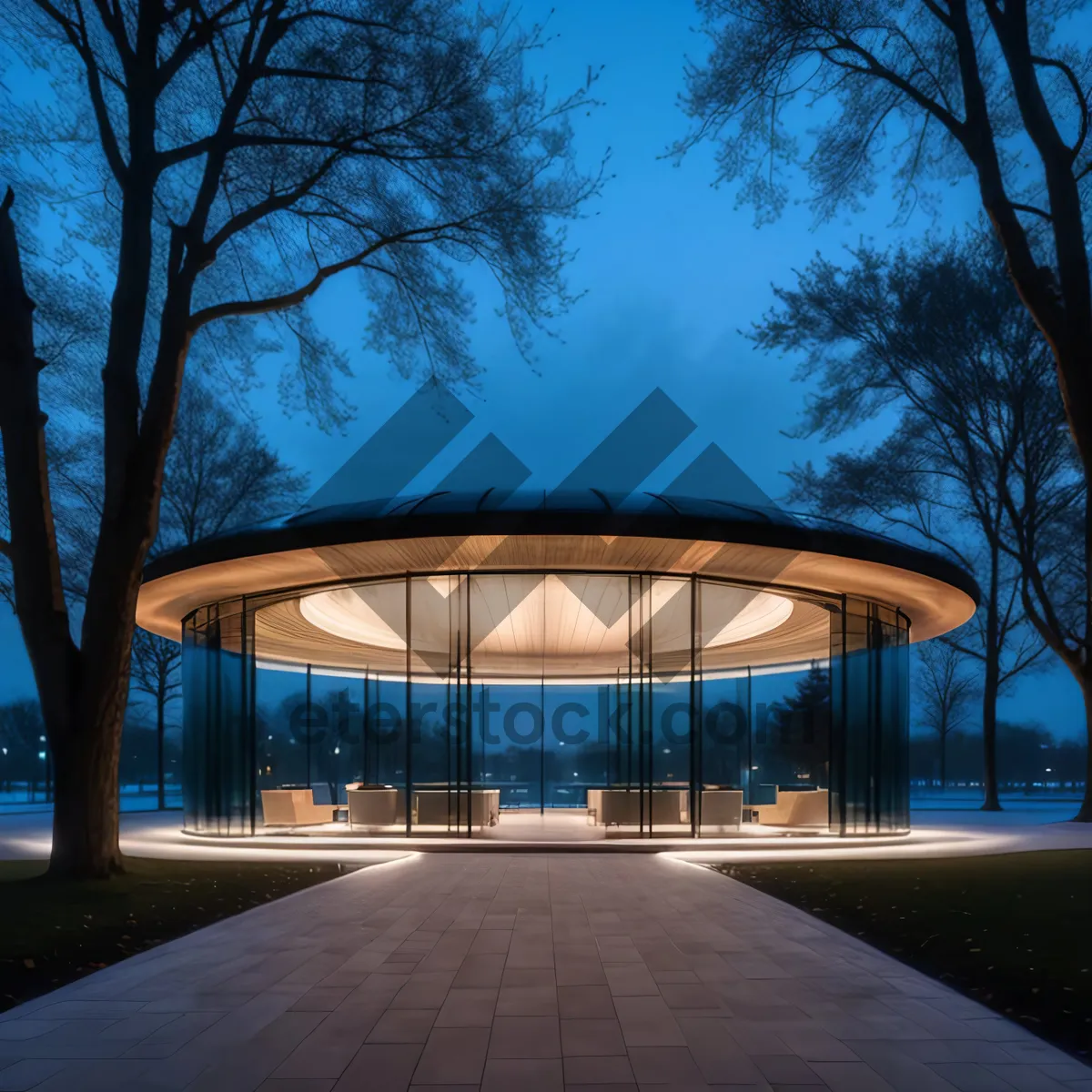 Picture of Tropical island beach house with palm trees and sun