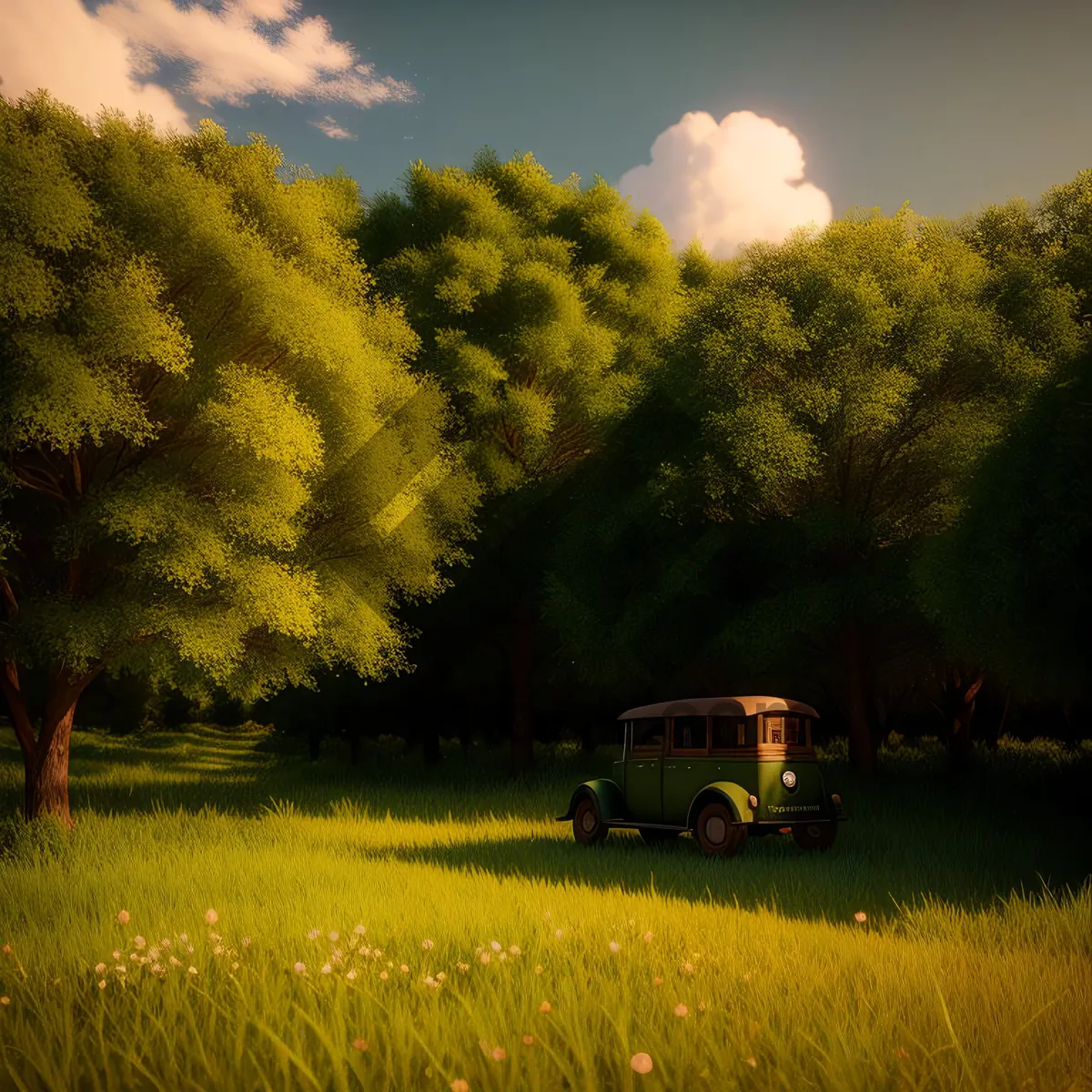 Picture of Golden Field at Sunset
