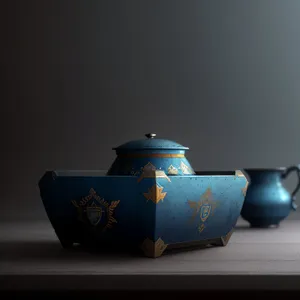 Traditional ceramic teapot for hot herbal tea.