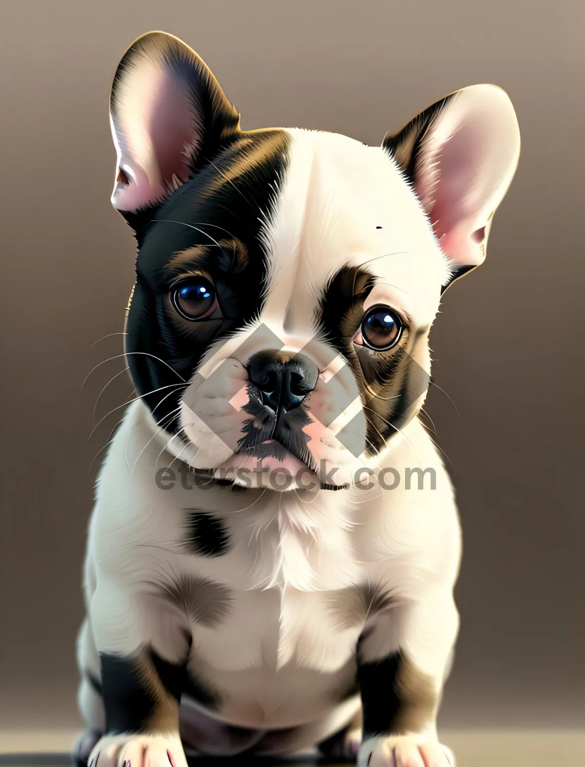 Picture of Adorable Wrinkle-faced Bulldog Puppy - Purebred Canine Cutie