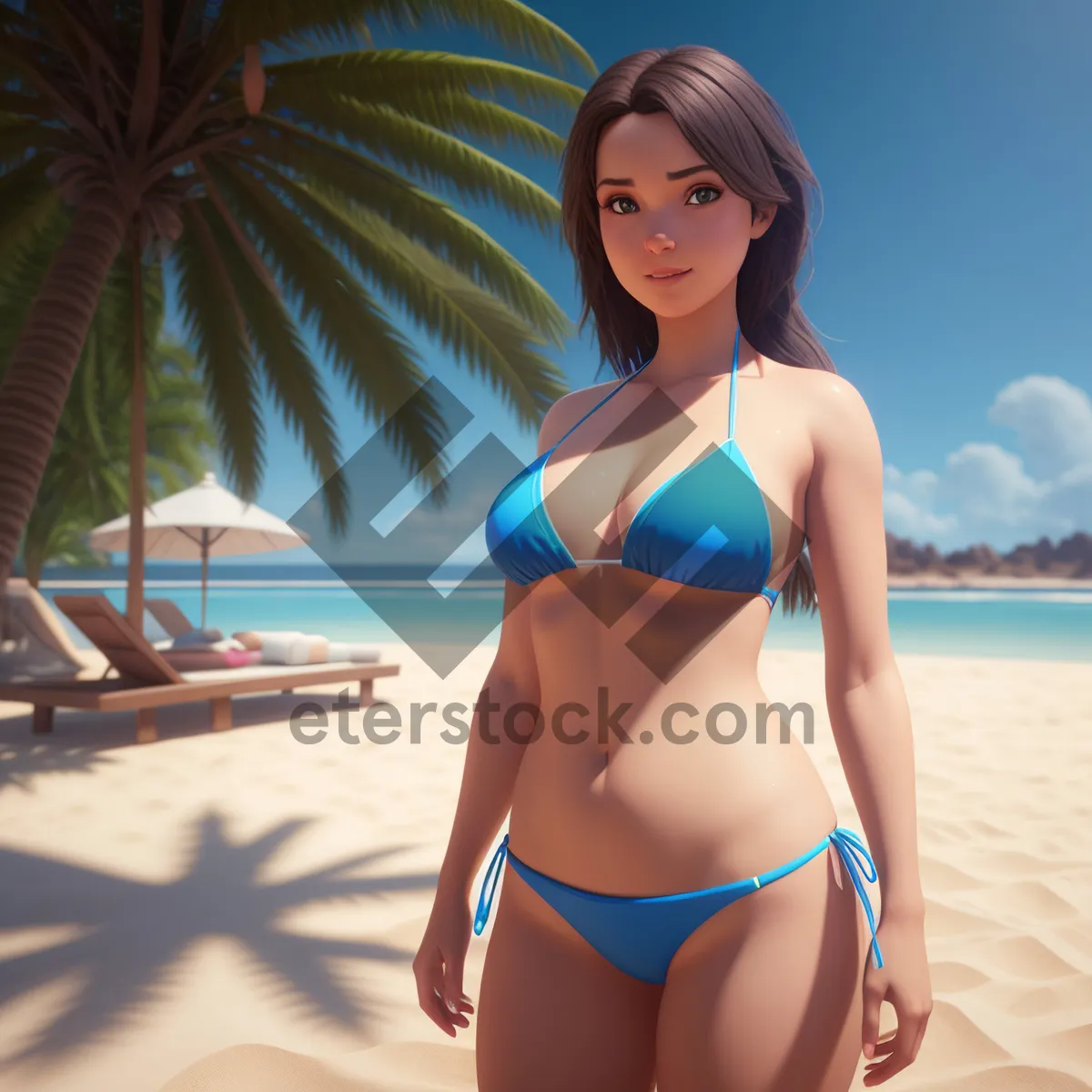 Picture of Beach Babe: Sexy Bikini Model Enjoying Tropical Vacation