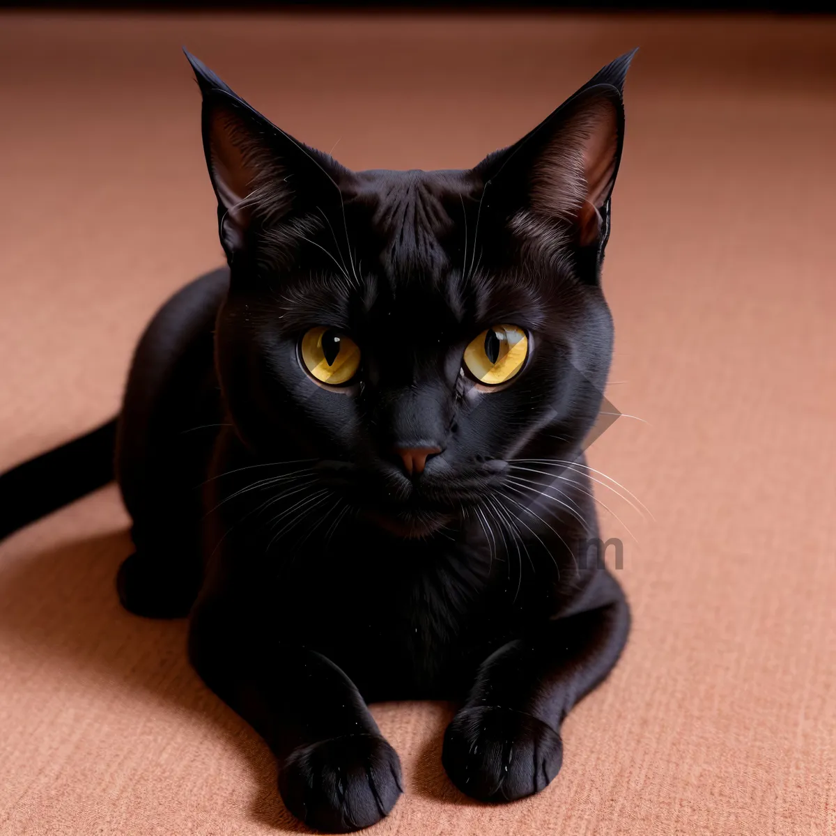 Picture of Furry Feline Friend - Cute Domestic Cat with Curious Eyes