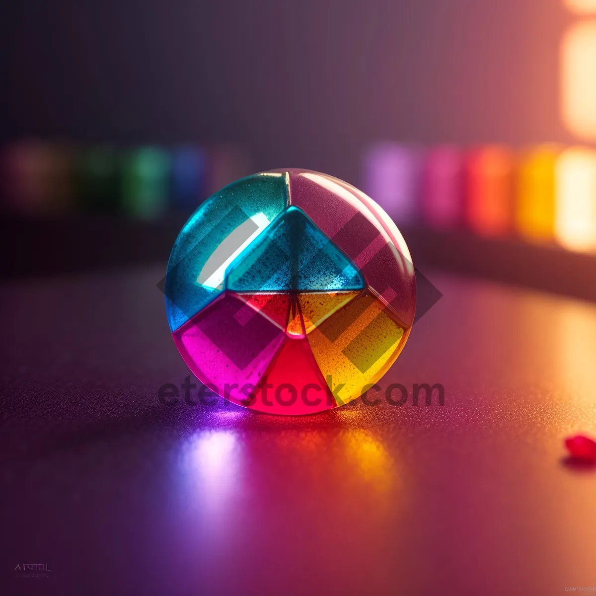 Picture of Dazzling Gem Sphere Reflecting Vibrant Colors