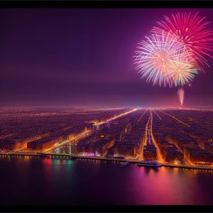 Night Sky Fireworks Burst: Spectacular Celebration of Color and Light