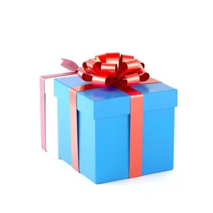 Party gift box with ribbon and bow