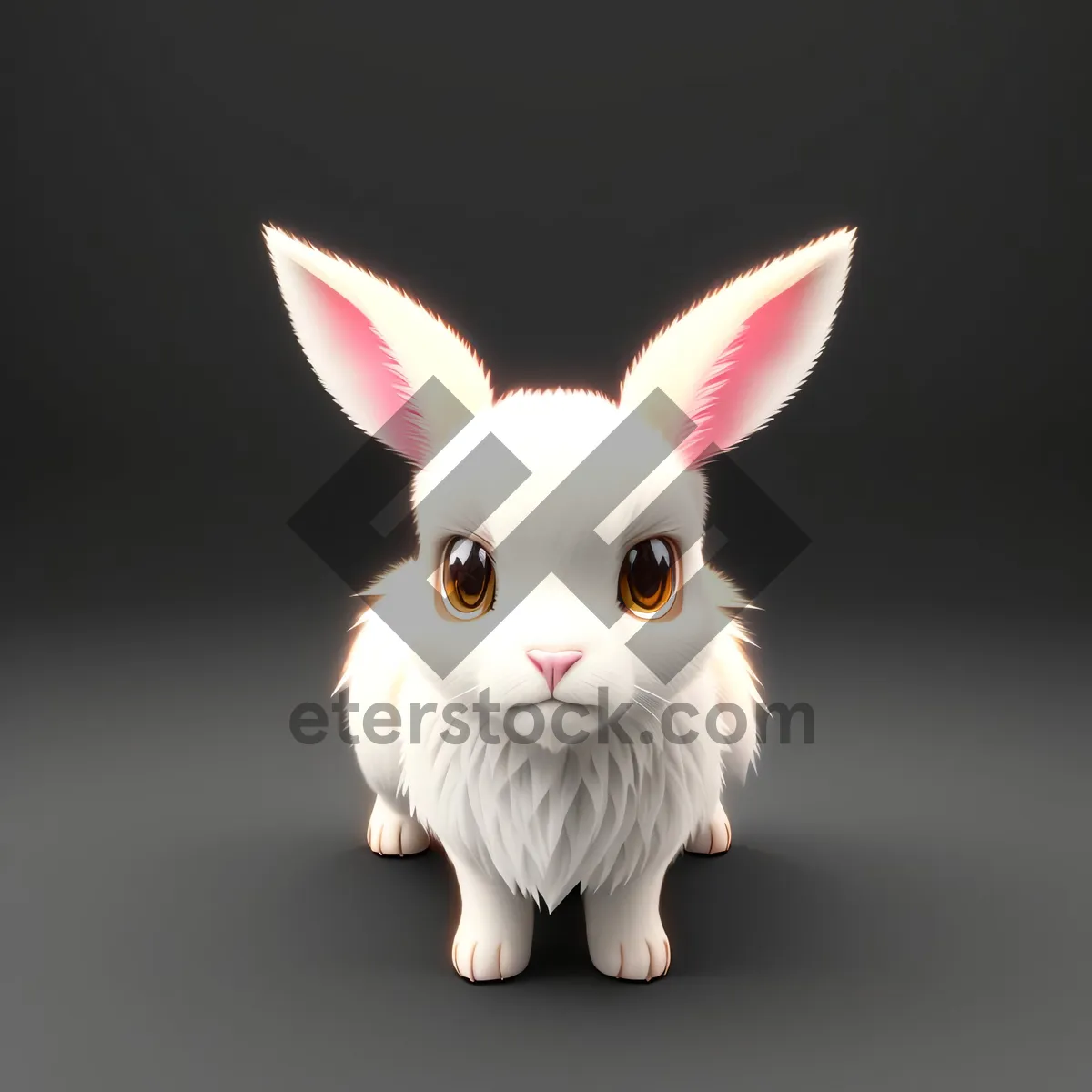 Picture of Fluffy Bunny with Adorable Ears in Studio Setting