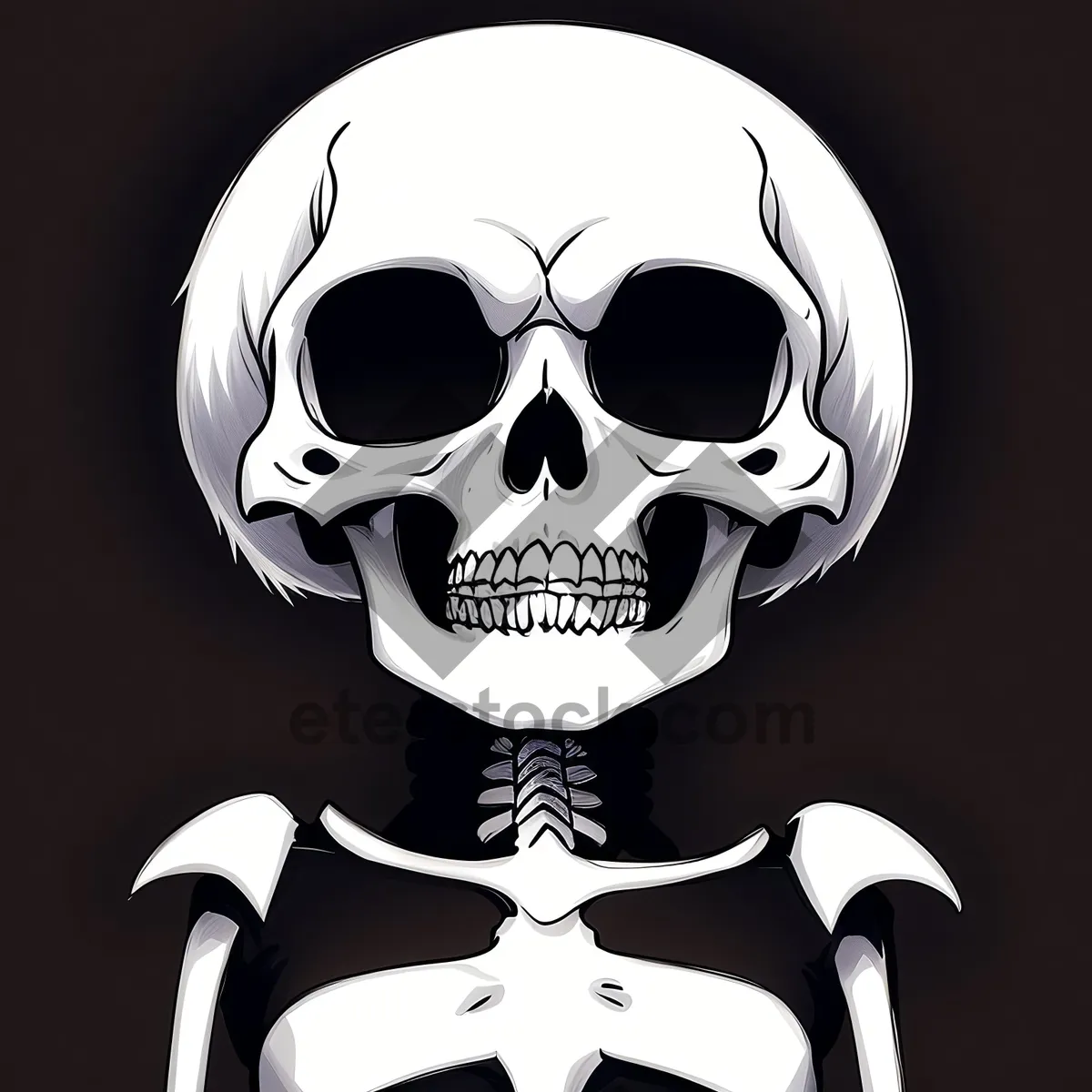 Picture of Spooky Pirate Skull - Cartoon Death with Poison