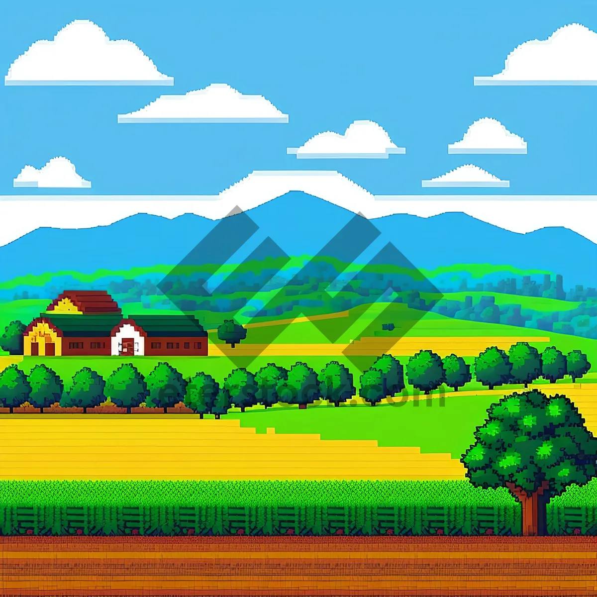 Picture of Serene Countryside Bliss: A Captivating Rural Landscape