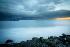 Sunny Cape Shoreline Sunset Scenic Seascape View