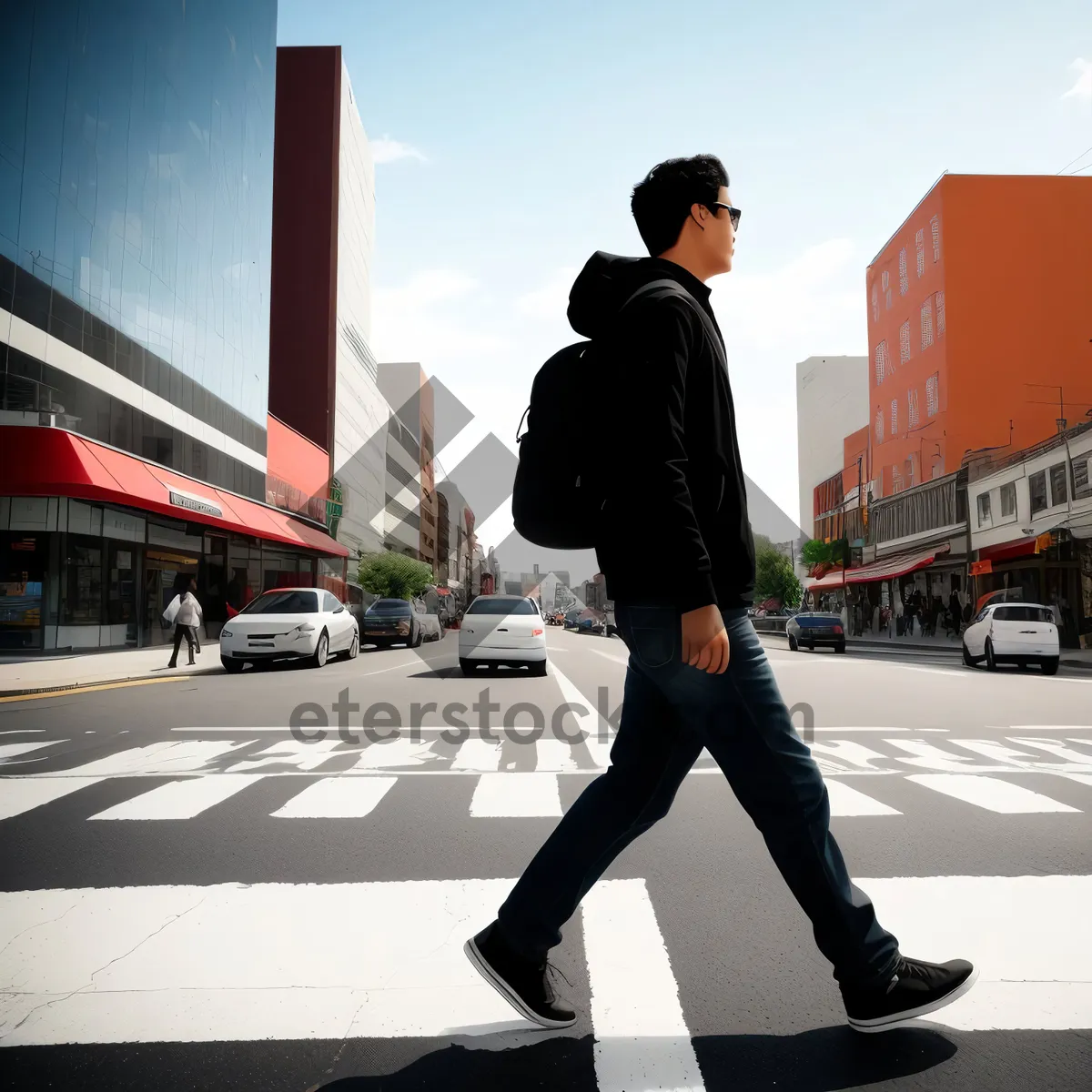 Picture of Professional Skateboard Businessman in the City