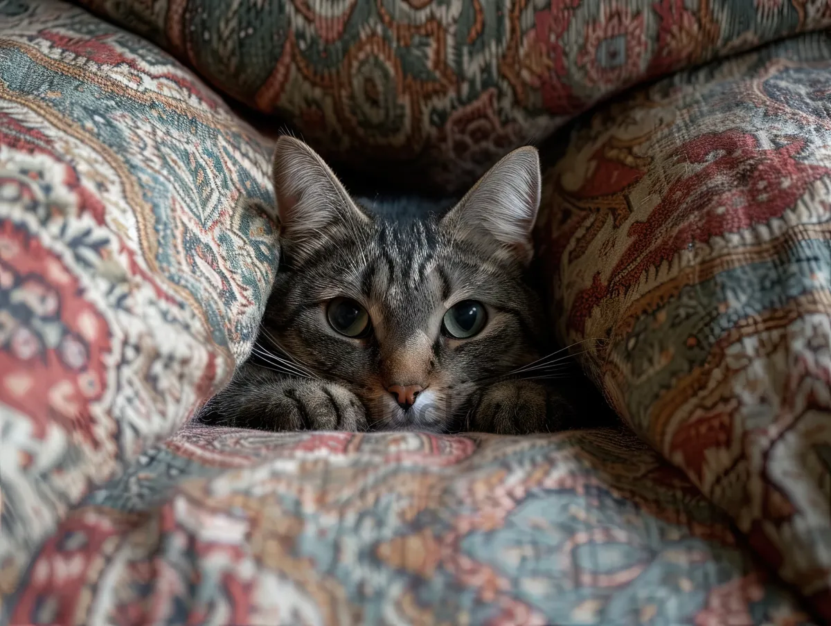 Picture of Curious Gray Tabby Kitten with Adorable Eyes