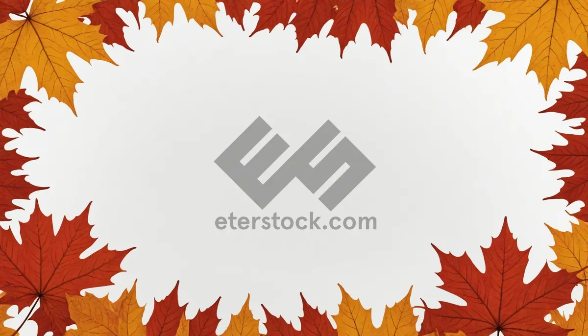 Picture of Autumn Leaf Border Design with Orange and Yellow Patterns