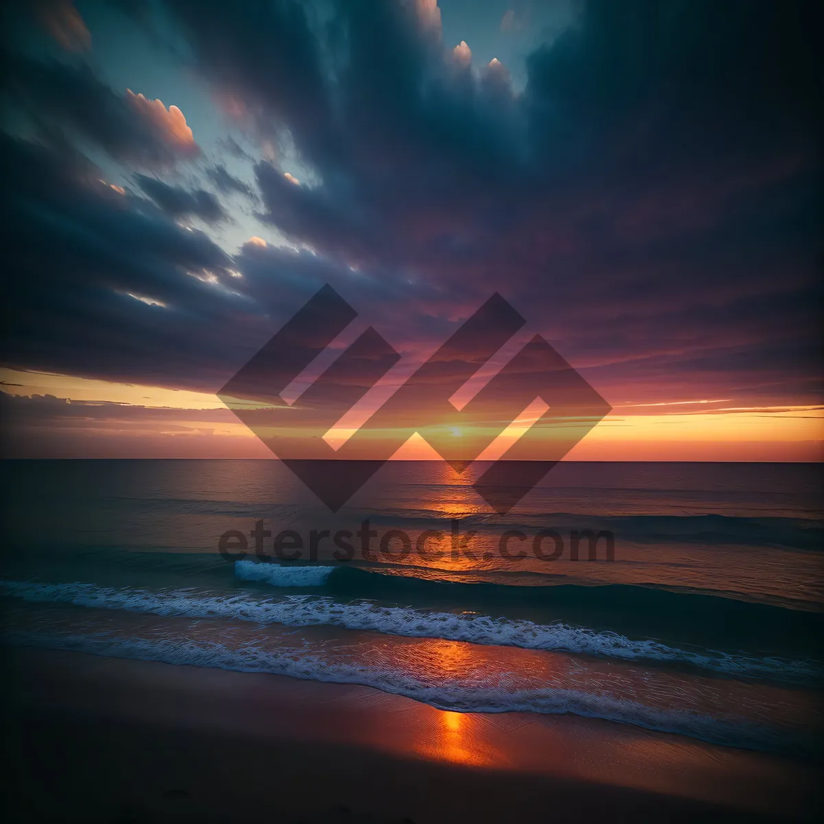 Picture of Serene Sunset Over the Ocean