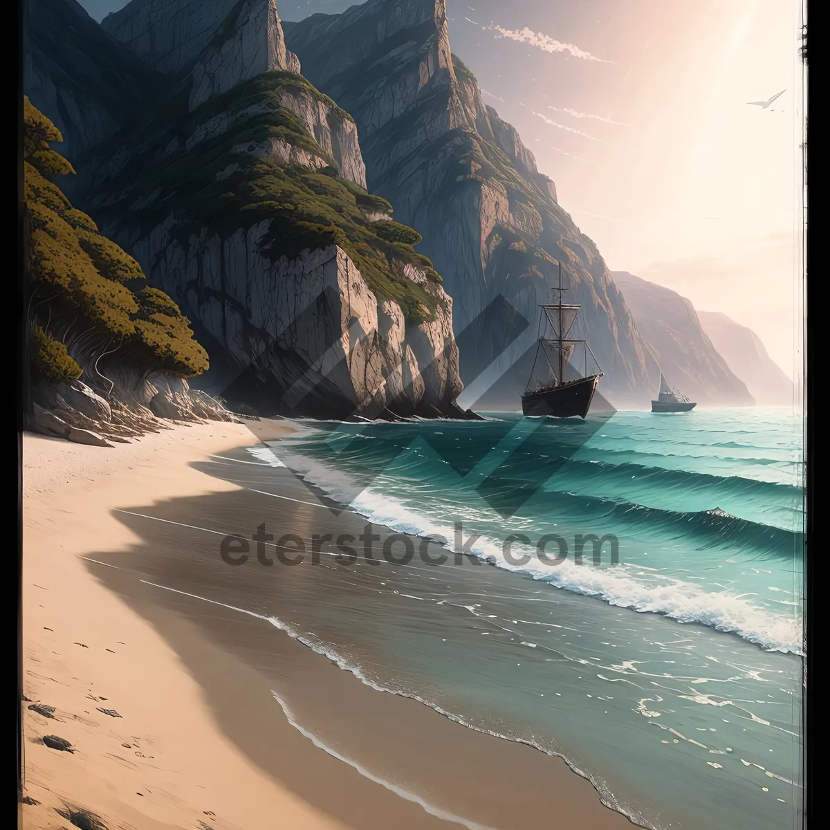 Picture of Tropical Paradise: Beachfront Bliss with Majestic Horizon