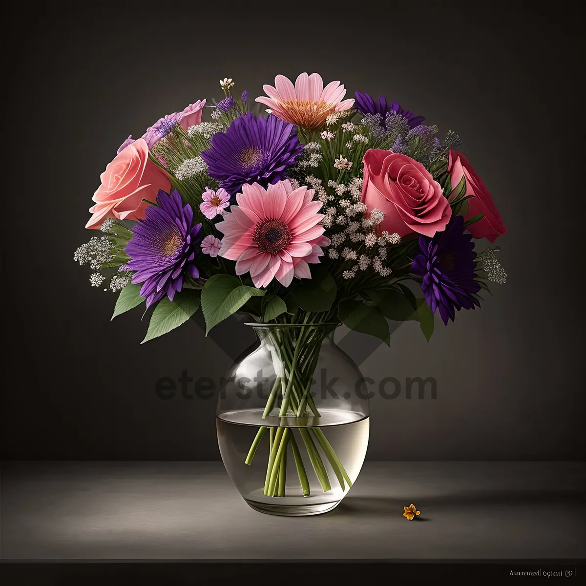 Picture of Artistic Floral Bouquet with Pink Shade