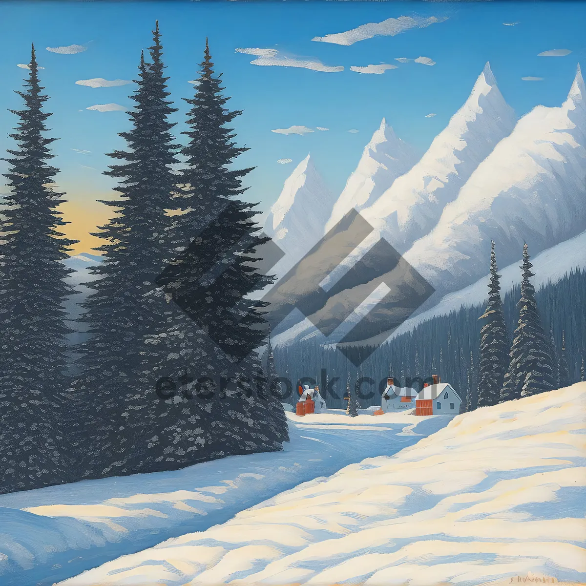 Picture of Winter Wonderland: Majestic Snow-Capped Mountains