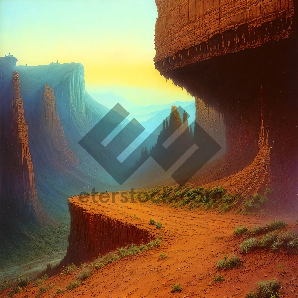 Picture of Grand Canyon Sunset Over Majestic Desert Landscape