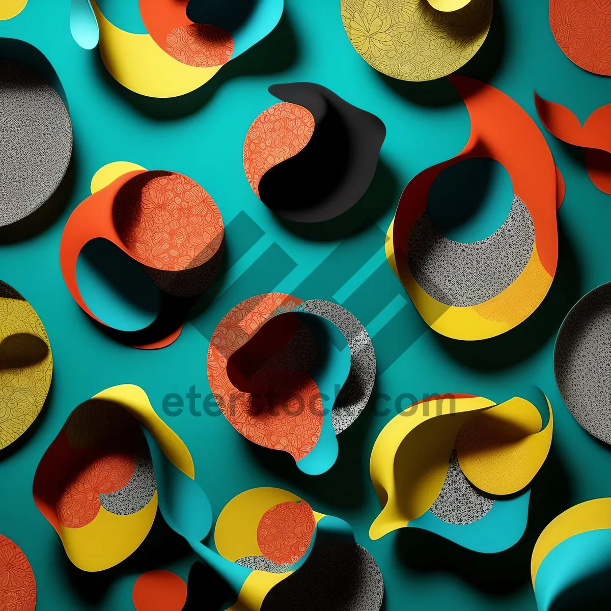 Picture of Abstract Colorful Pattern Design with Curves and Circles