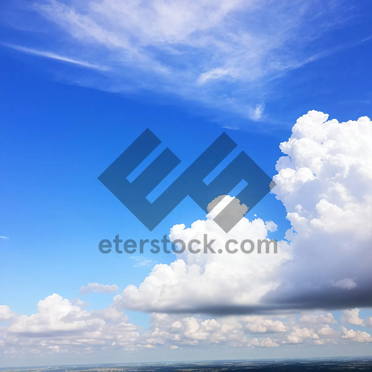 Picture of Vibrant Summer Sky with Fluffy Clouds