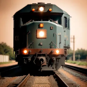 Powerful Steam Locomotive Chugging Down Railroad Tracks