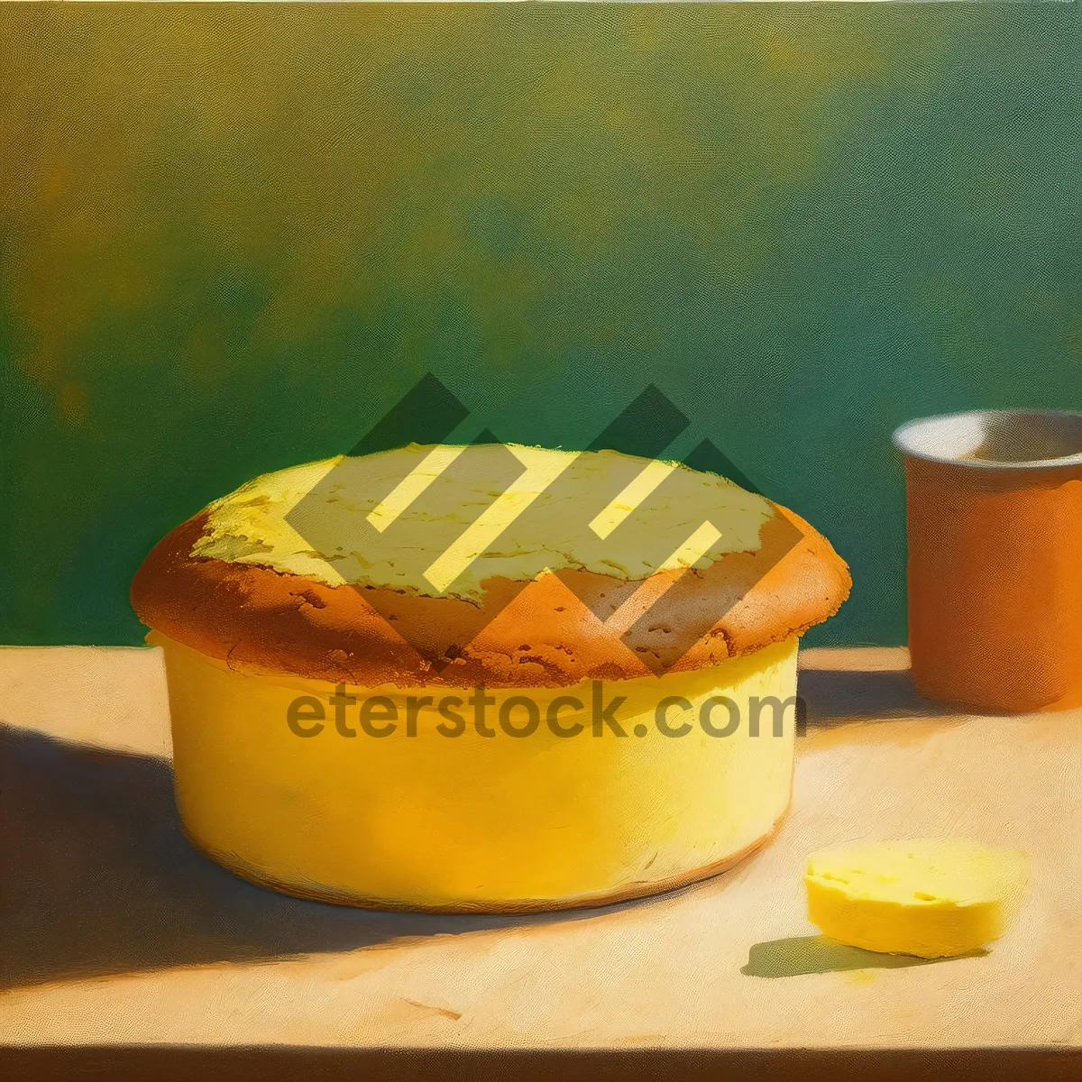 Picture of Delicious Fruit Bowl with Cheese and Bread