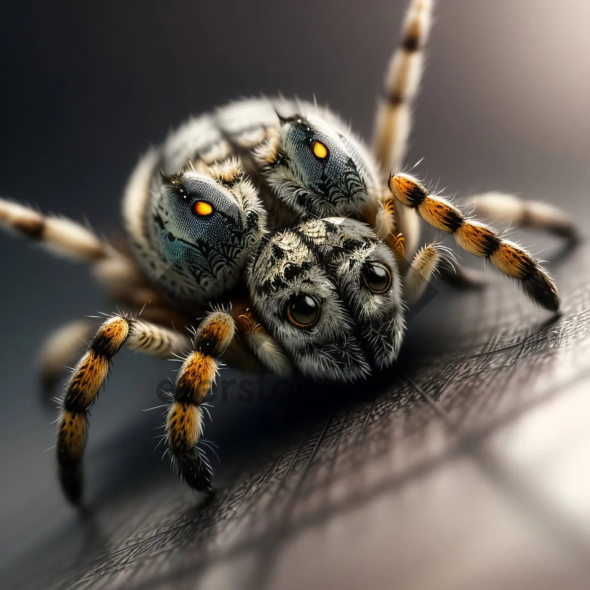 Picture of Black and Gold Garden Spider: Close-up of Legs