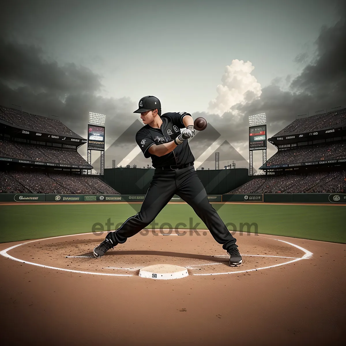 Picture of Active Golfer on Grass Field during Competitive Play