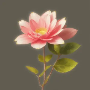 Pastel Pink Lotus Blossom in a Serene Water Garden