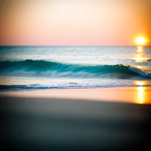 Exquisite Sunset Reflection on Tropical Beach