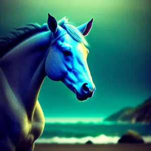 Stallion Head Portrait - Majestic Equine Animal