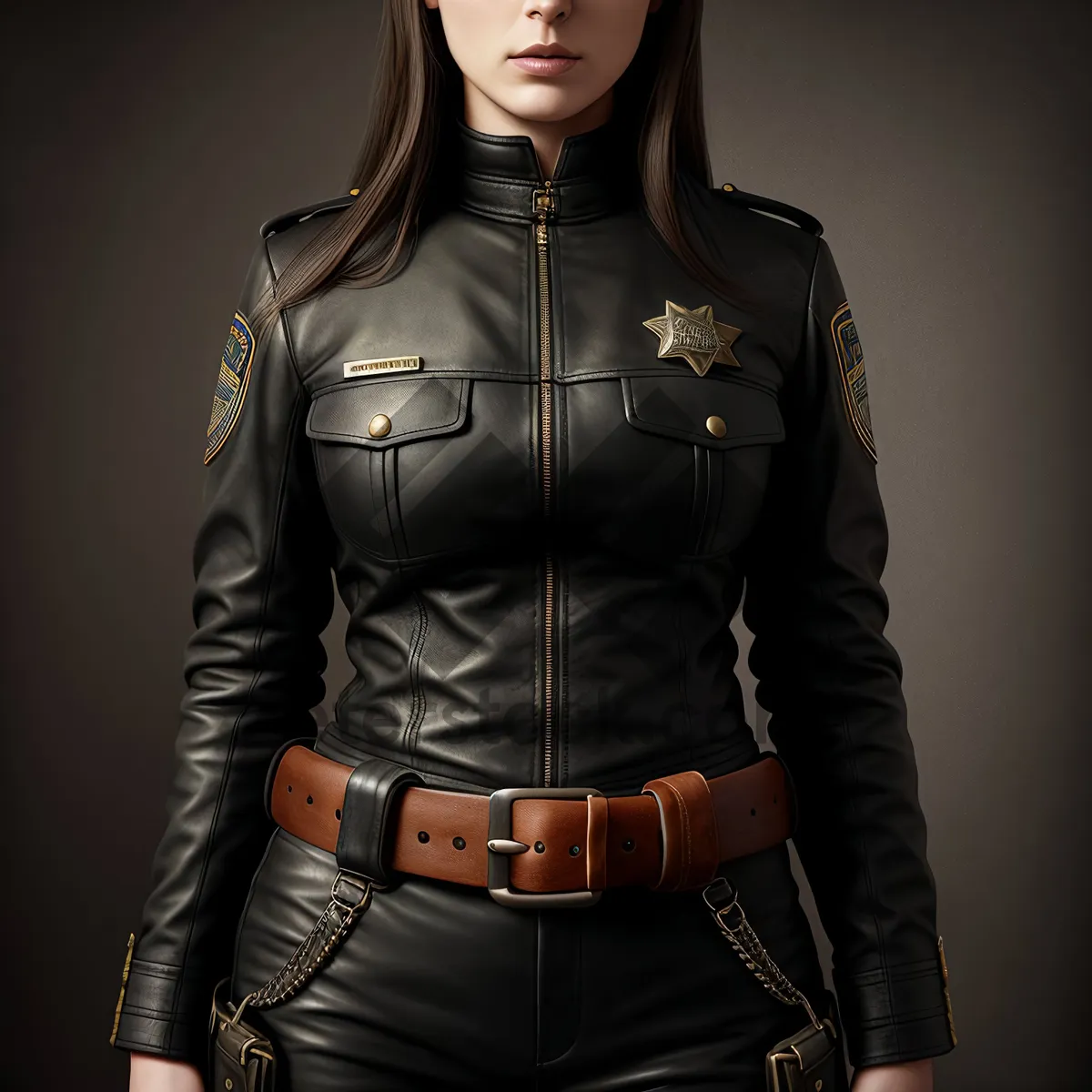 Picture of Stylish Black Leather Jacket Fashion Model
