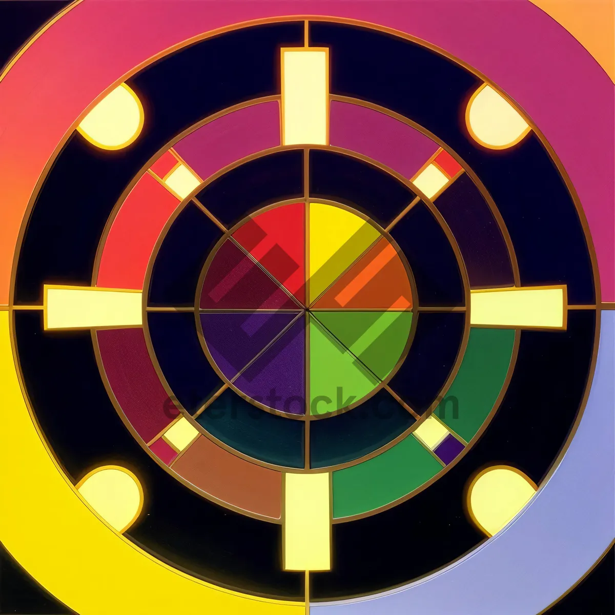 Picture of 3D Symbolic Arrow on Circle Roulette Wheel Sign