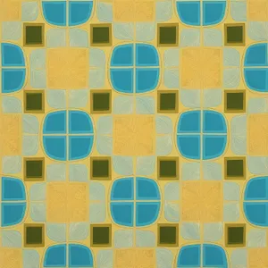 Geometric Mosaic Tile Pattern in Retro Color Palette