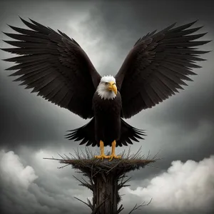Majestic Bald Eagle Gliding Through the Sky