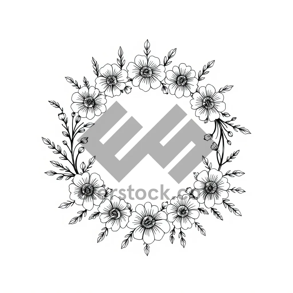 Picture of Winter Snowflake Symmetry Decorative Ornate Frame Border swirl