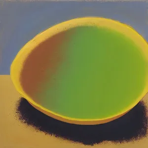 Healthy Soup in Yellow Bowl with Egg