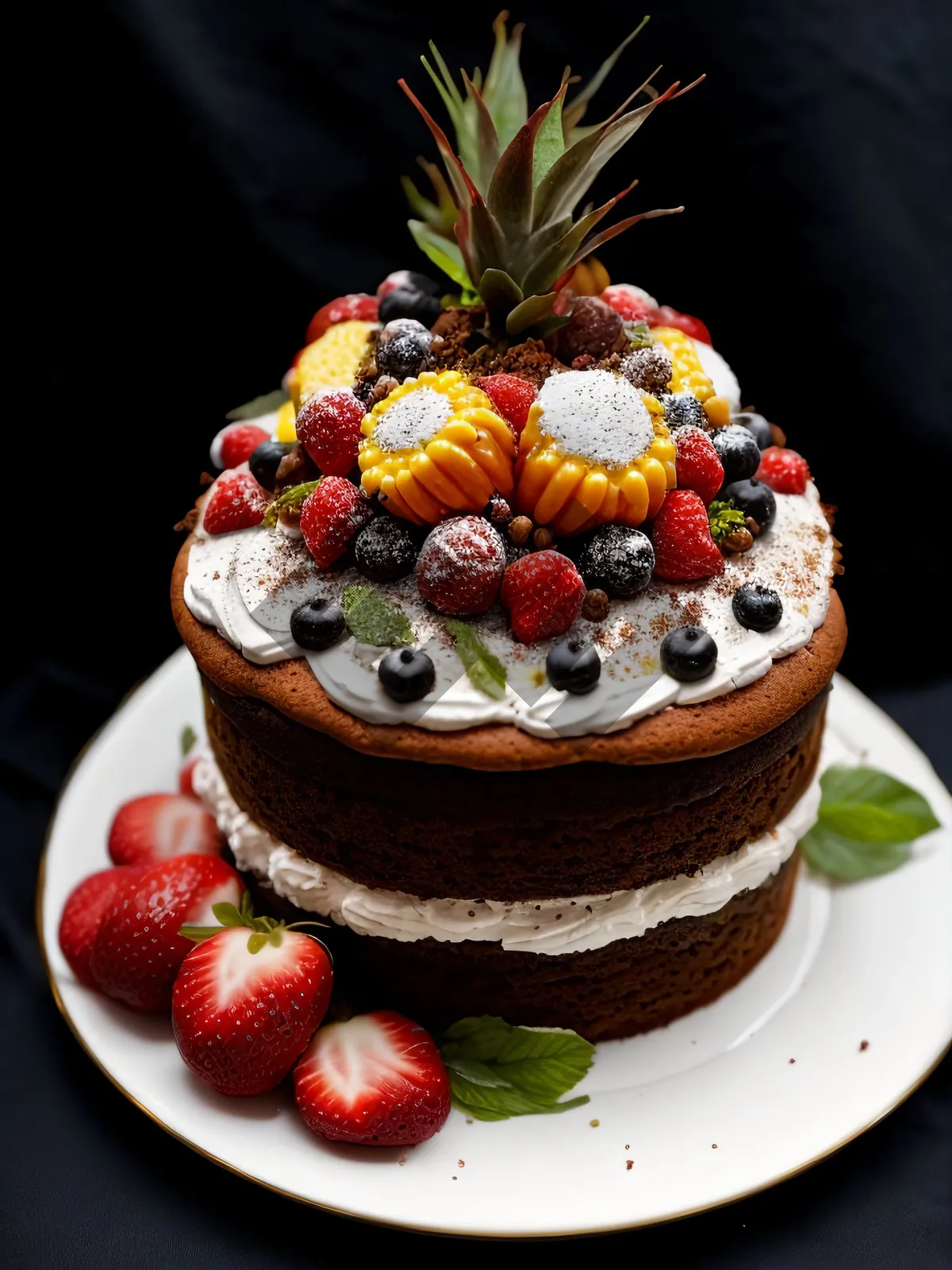 Picture of Delicious Berry Bowl with Chocolate Drizzle