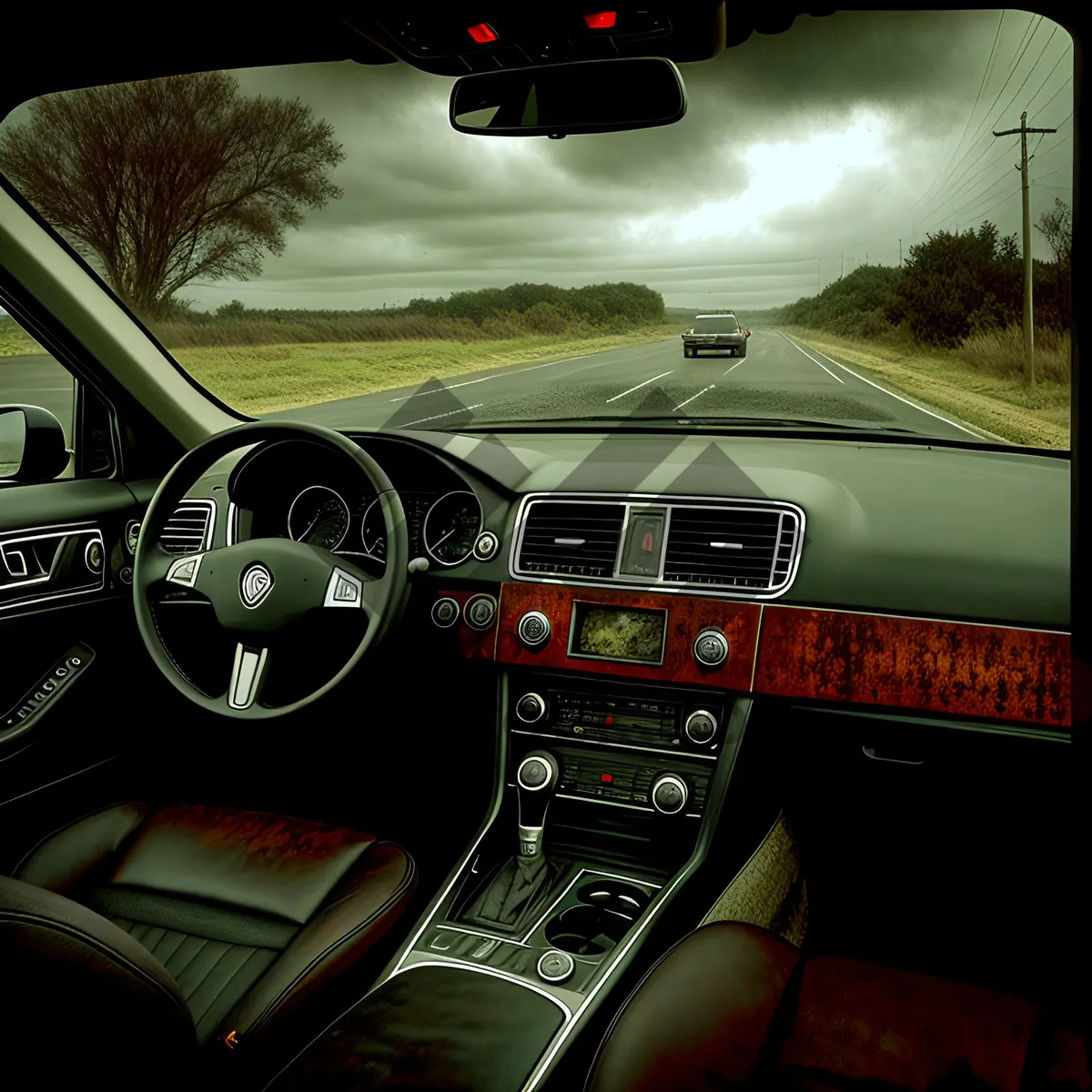 Picture of Modern Luxury Car Cockpit with Advanced Control Panel