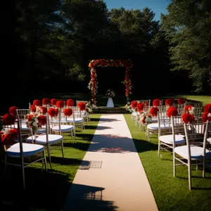 Outdoor folding chair at modern park resort