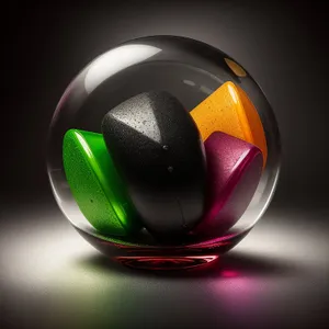 Glass Gem Art: Vibrant Sphere Reflection in Motion