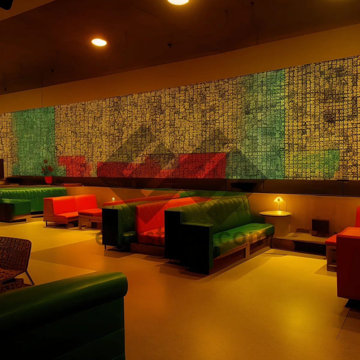 Picture of Modern Classroom: Stylish Furniture and Vibrant Lighting