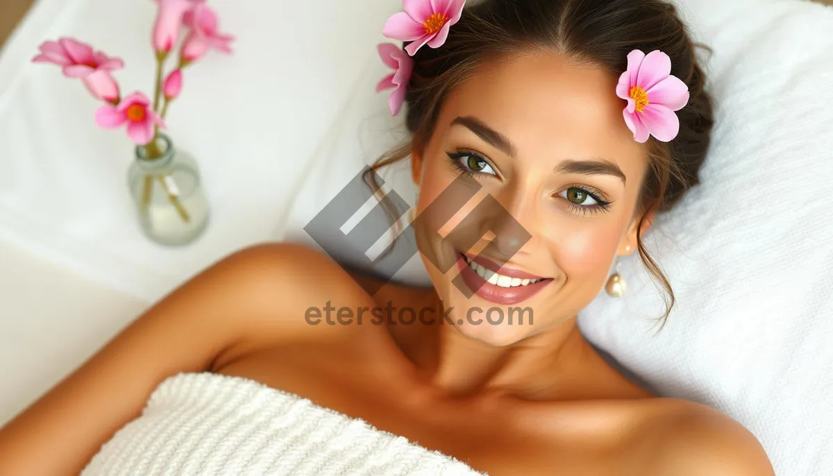 Picture of Healthy beauty portrait of attractive model with fresh skin